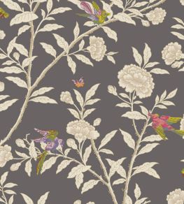 Roseberry With Birds Wallpaper by Cole & Son Soft Charcoal Roseberry With Birds Wallpaper by Cole & Son Soft Charcoal