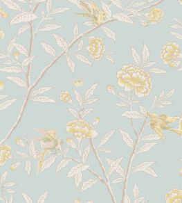 Roseberry With Birds Wallpaper by Cole & Son Powder Blue Roseberry With Birds Wallpaper by Cole & Son Powder Blue