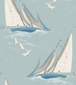 Round The Island Wallpaper by Mulberry Home Blue