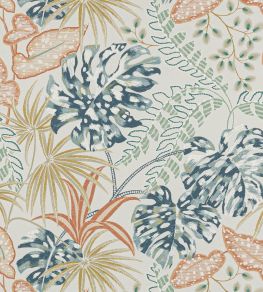 Rousseau Wallpaper by Jane Churchill Indigo/Copper
