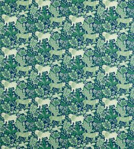 Rumble In The Jungle Fabric by Scion Midnight / Mint Leaf Rumble In The Jungle Fabric by Scion Midnight / Mint Leaf