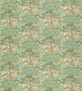 Ruskin Cotton Fabric by GP & J Baker Green Ruskin Cotton Fabric by GP & J Baker Green