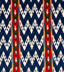 Samar Ikat Velvet Fabric by Schumacher Blue