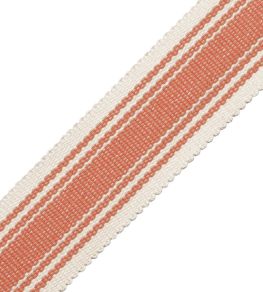 Sorrento Striped Border Trimming by Samuel & Sons Coral Sorrento Striped Border Trimming by Samuel & Sons Coral