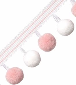 Cirque Pom Pom Fringe Trimming by Samuel & Sons Petal Cirque Pom Pom Fringe Trimming by Samuel & Sons Petal