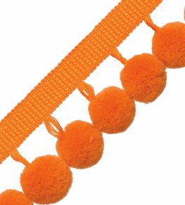 Dolce Pom Pom Fringe Trimming by Samuel & Sons Orange Split Dolce Pom Pom Fringe Trimming by Samuel & Sons Orange Split