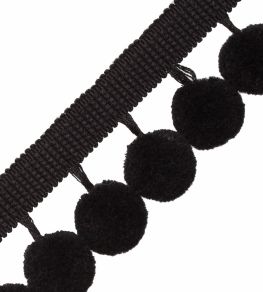 Dolce Pom Pom Fringe Trimming by Samuel & Sons Black Licorice Dolce Pom Pom Fringe Trimming by Samuel & Sons Black Licorice