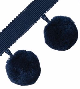 Jumbo Pom Pom Fringe Trimming by Samuel & Sons Blueberry Pie Jumbo Pom Pom Fringe Trimming by Samuel & Sons Blueberry Pie