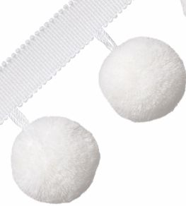 Jumbo Pom Pom Fringe Trimming by Samuel & Sons Whipped Cream