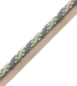 8mm Tiverton Cord With Tape Trimming by Samuel & Sons Aqua 8mm Tiverton Cord With Tape Trimming by Samuel & Sons Aqua