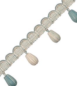 Tiverton Bead Fringe Trimming by Samuel & Sons Aqua Tiverton Bead Fringe Trimming by Samuel & Sons Aqua