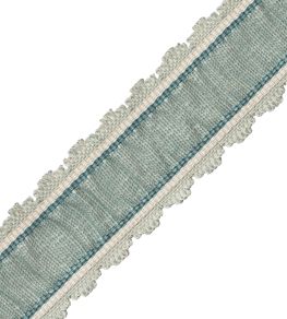 Tiverton Pleated Border Trimming by Samuel & Sons Aqua Tiverton Pleated Border Trimming by Samuel & Sons Aqua