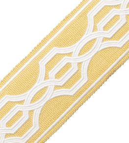 Veranda Linen Applique Border Trimming by Samuel & Sons Oro Veranda Linen Applique Border Trimming by Samuel & Sons Oro