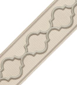Corinne Embroidered Border Trimming by Samuel & Sons Limestone Corinne Embroidered Border Trimming by Samuel & Sons Limestone