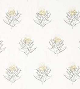 Protea Flower Fabric by Sanderson Daffodil / Natural
