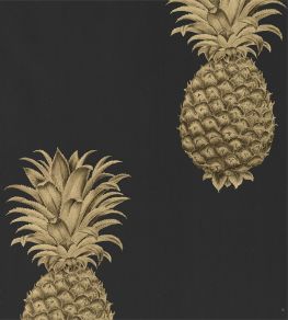 Pineapple Royale Wallpaper by Sanderson Graphite / Gold Pineapple Royale Wallpaper by Sanderson Graphite / Gold