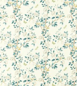 Andhara Fabric by Sanderson Teal/Cream