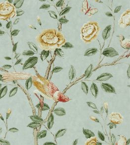 Andhara Wallpaper by Sanderson Sea glass /Lemon Andhara Wallpaper by Sanderson Sea glass /Lemon