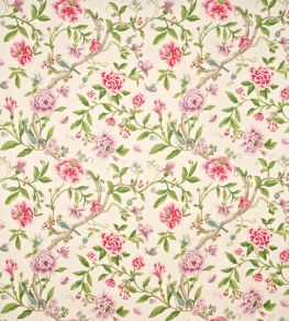 Porcelain Garden Fabric by Sanderson Magenta/Leaf Green Porcelain Garden Fabric by Sanderson Magenta/Leaf Green