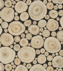 Alnwick Logs Wallpaper by Sanderson Lacquer Black Alnwick Logs Wallpaper by Sanderson Lacquer Black