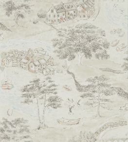 Sea Houses Wallpaper by Sanderson Charcoal/Linen Sea Houses Wallpaper by Sanderson Charcoal/Linen