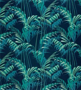 Palm House Fabric by Sanderson Ink/Teal Palm House Fabric by Sanderson Ink/Teal