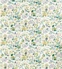 Birds And Berries Fabric by Sanderson Southwold Blue