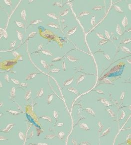 Finches Wallpaper by Sanderson Duck Egg