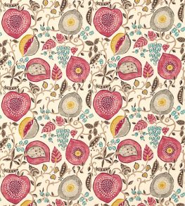 Peas & Pods Fabric by Sanderson Cherry/Linen