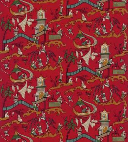 Pagoda River Fabric by Sanderson Red/Gold