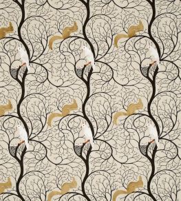 Squirrel & Dove Embroidery Fabric by Sanderson Linen/Ivory