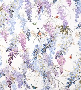 Wisteria Falls Fabric by Sanderson Amethyst Wisteria Falls Fabric by Sanderson Amethyst