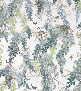 Wisteria Falls Fabric by Sanderson Mineral Wisteria Falls Fabric by Sanderson Mineral