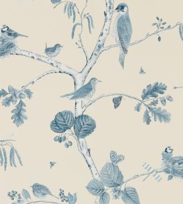 Woodland Chorus Wallpaper by Sanderson Indigo/Ecru Woodland Chorus Wallpaper by Sanderson Indigo/Ecru