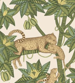 Satara Wallpaper by Cole & Son Spring Green & Sand on Linen