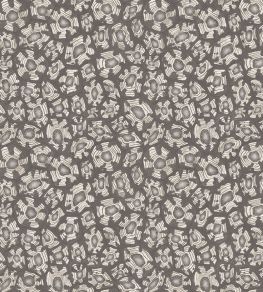 Savanna Shell Wallpaper by Cole & Son Soot  Snow & Metallic Silver