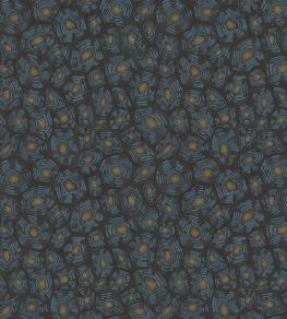 Savanna Shell Wallpaper by Cole & Son Denim Charcoal & Metallic Gold