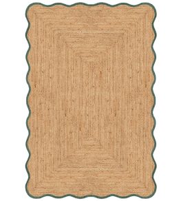 Scallop Rug by Layered Dark Green
