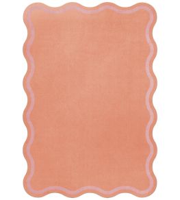 Scallop Rug by Layered Watermelon Pink Scallop Rug by Layered Watermelon Pink