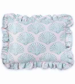 Scallop Shell Cushion 47 x 34cm by Barneby Gates Plaster/Green Scallop Shell Cushion 47 x 34cm by Barneby Gates Plaster/Green