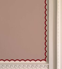 Scalloped Border Wallpaper by Ottoline Red