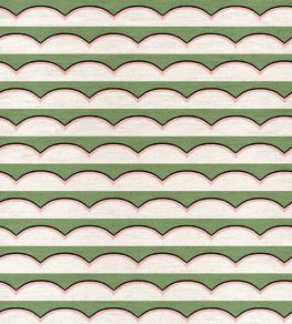 Scallops Linen Fabric by Ottoline Green Scallops Linen Fabric by Ottoline Green