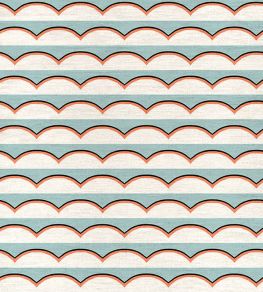 Scallops Linen Fabric by Ottoline Light Blue Scallops Linen Fabric by Ottoline Light Blue