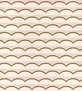 Scallops Linen Fabric by Ottoline Pink Scallops Linen Fabric by Ottoline Pink