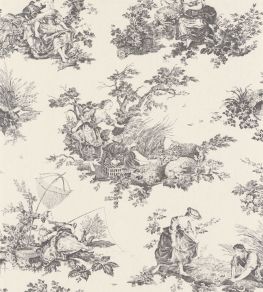 Scene D'Ete Wallpaper by Casadeco Noir Fusain Scene D'Ete Wallpaper by Casadeco Noir Fusain