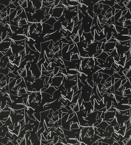 Scribble Recycled Fabric by Kirkby Design Noir Scribble Recycled Fabric by Kirkby Design Noir
