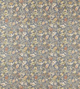 Scrolling Tulip Fabric by Morris & Co Slate/Apricot Scrolling Tulip Fabric by Morris & Co Slate/Apricot