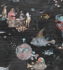 Sea Life Wallpaper by Brand McKenzie Charcoal & Pink Sea Life Wallpaper by Brand McKenzie Charcoal & Pink