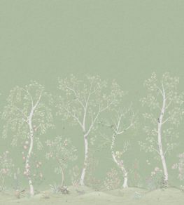 Seasonal Woods Silk Mural by Cole & Son Jade Silk
