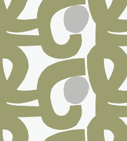 Seppel Metallic Wallpaper by Marimekko Green Seppel Metallic Wallpaper by Marimekko Green